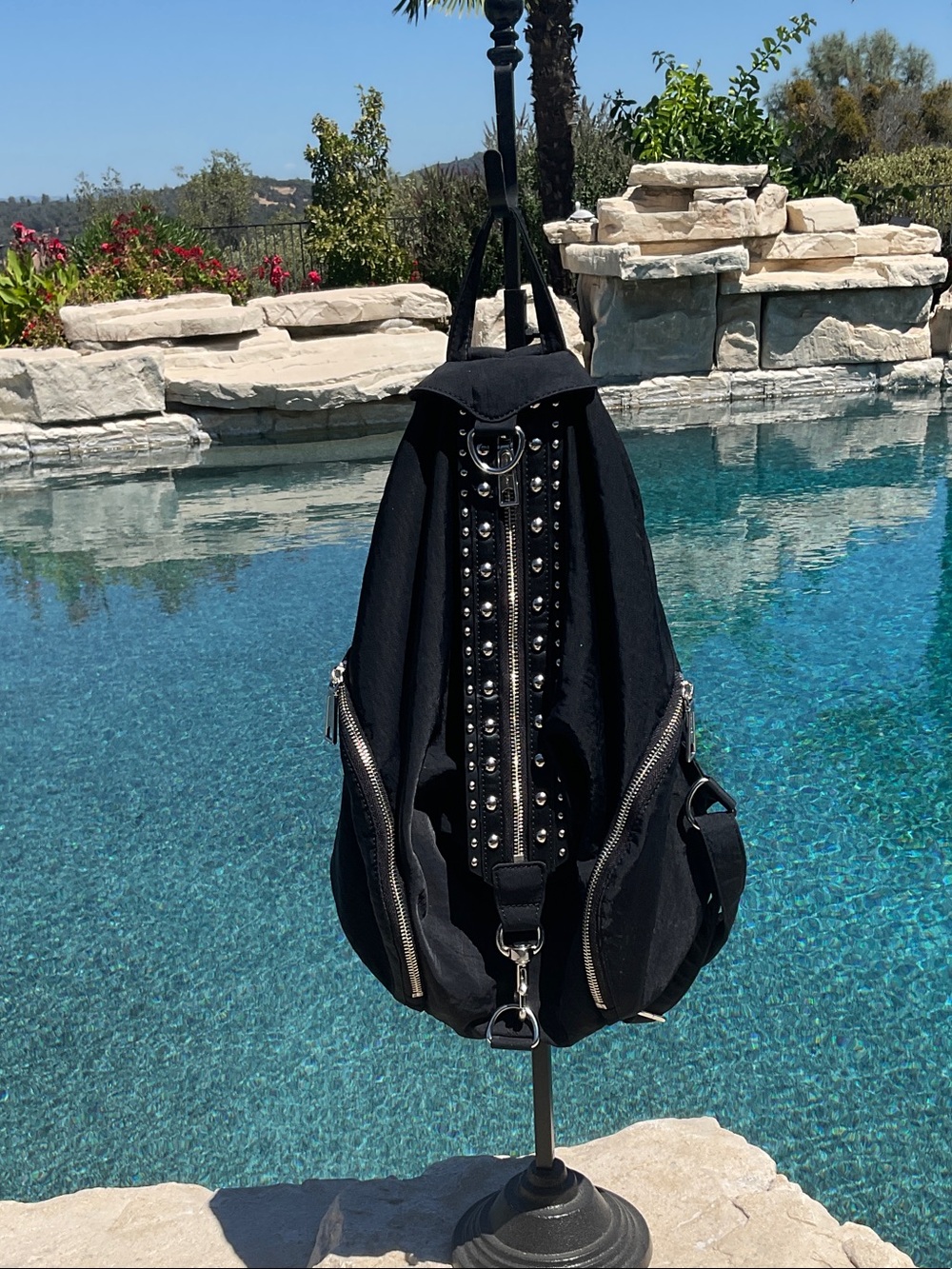 Rebecca Minkoff Black Studded Sling Backpack